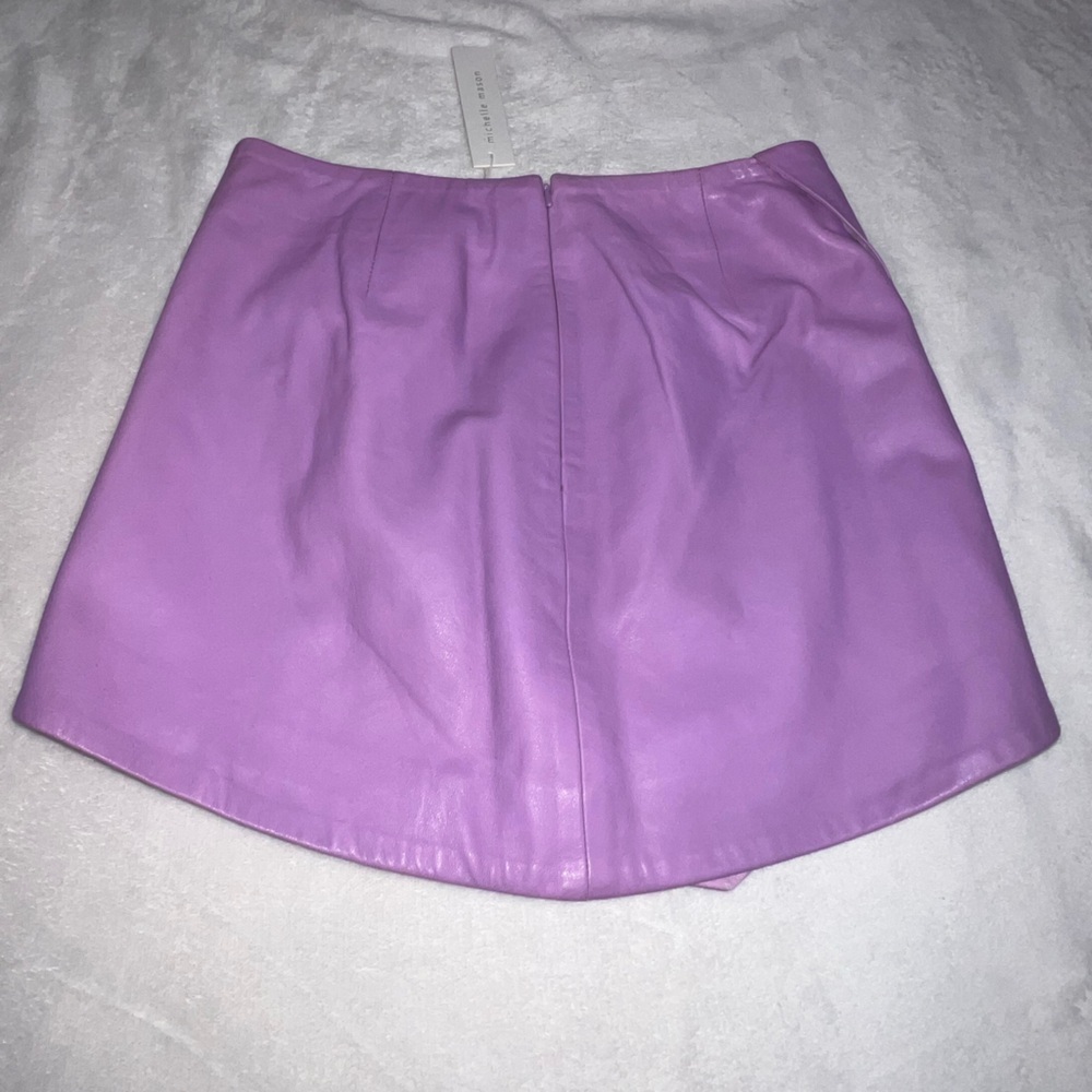 Michelle mason lilac leather skirt - Picture 3 of 6